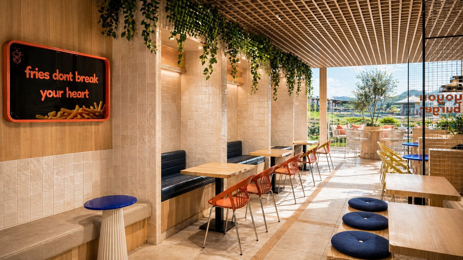 yoyo Burger — tile nook bar seating