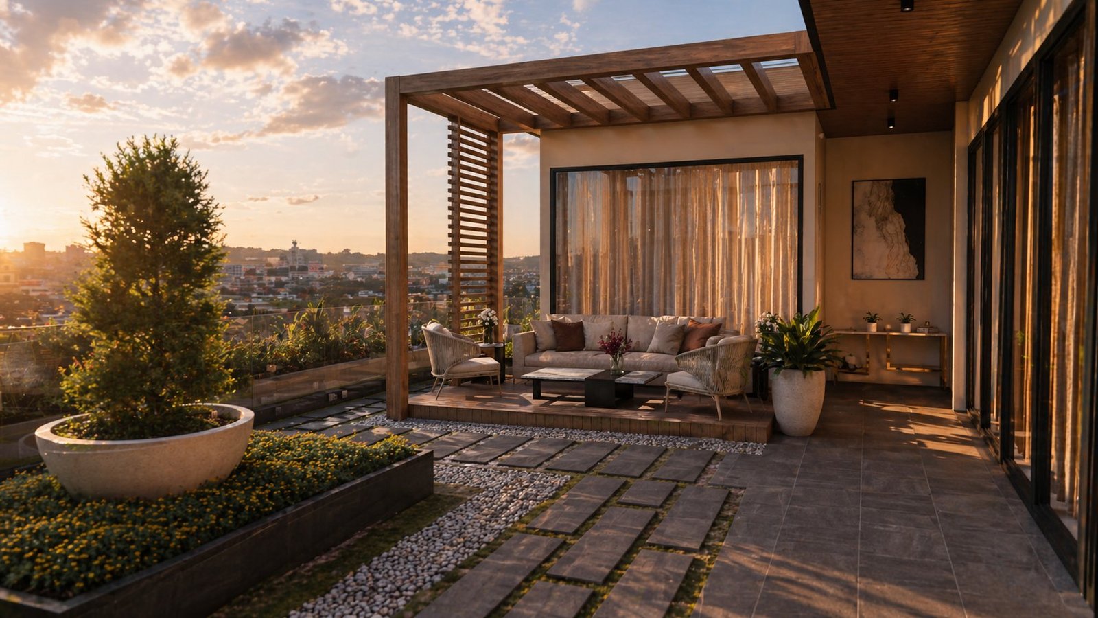 Ahmedabad terrace — garden seating