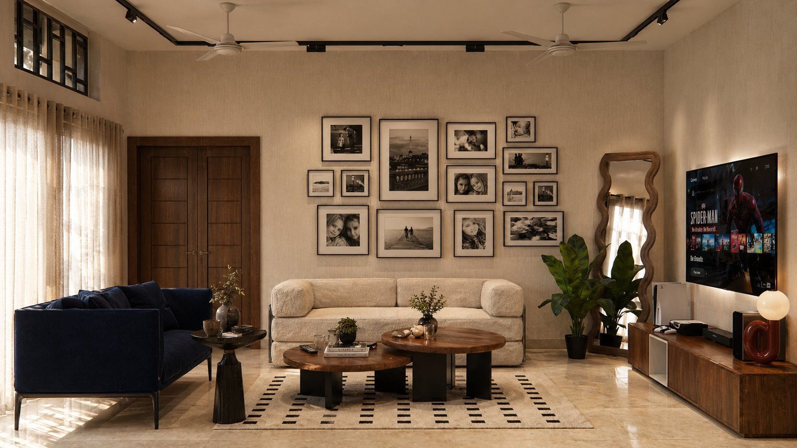 Gurgaon family lounge — gallery photo wall